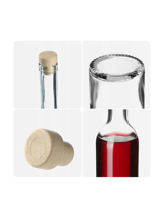 Kadax Set 2 Pieces General Use Glass Jars with Cork Transparent 250ml 2 Pieces