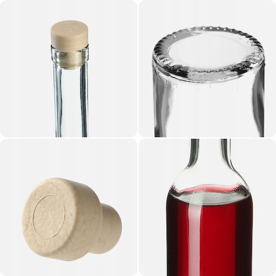 Kadax Set 2 Bucăți Vaze Utilizare Generală cu Plută Sticlă Transparentă 250ml 2 Bucăți