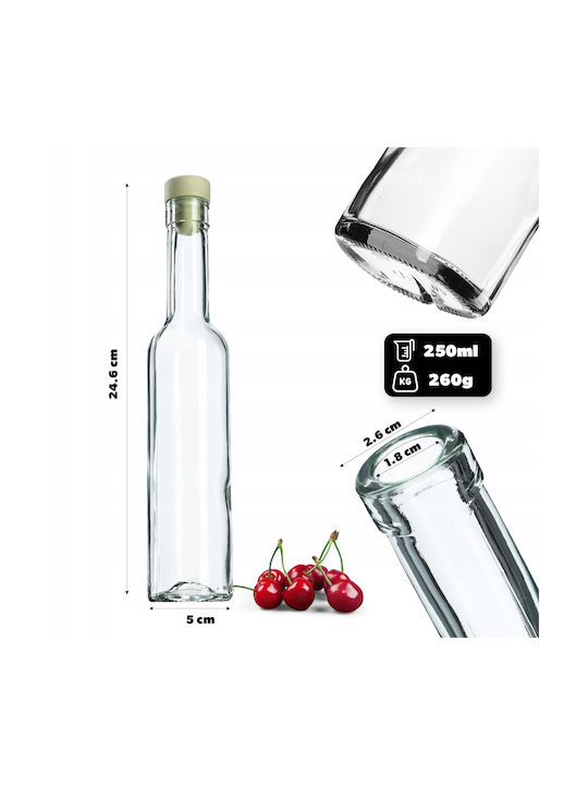 Kadax Set 2 Pieces General Use Glass Jars with Cork Transparent 250ml 2 Pieces