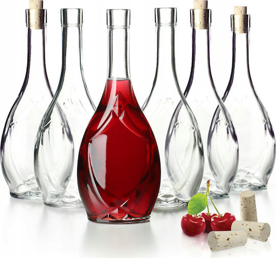 Kadax Set 6 Bucăți Vaze Utilizare Generală cu Plută Sticlă Transparentă 500ml 6 Bucăți