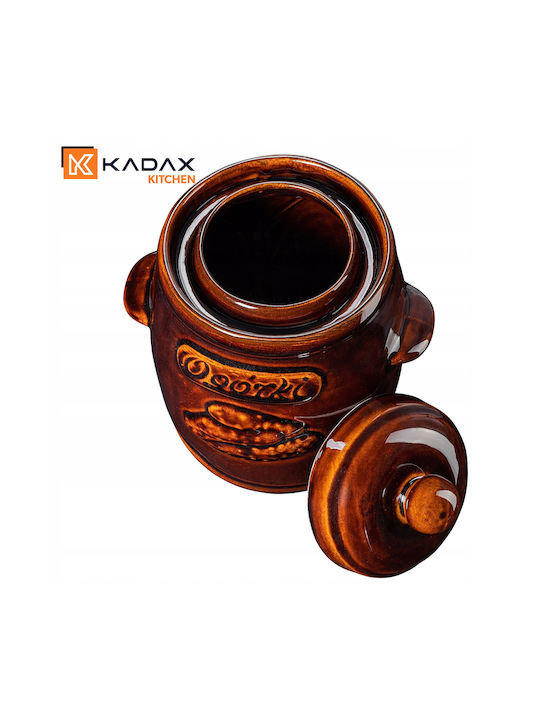 Kadax Vaza Uz General cu capac Ceramică Maro 3000ml