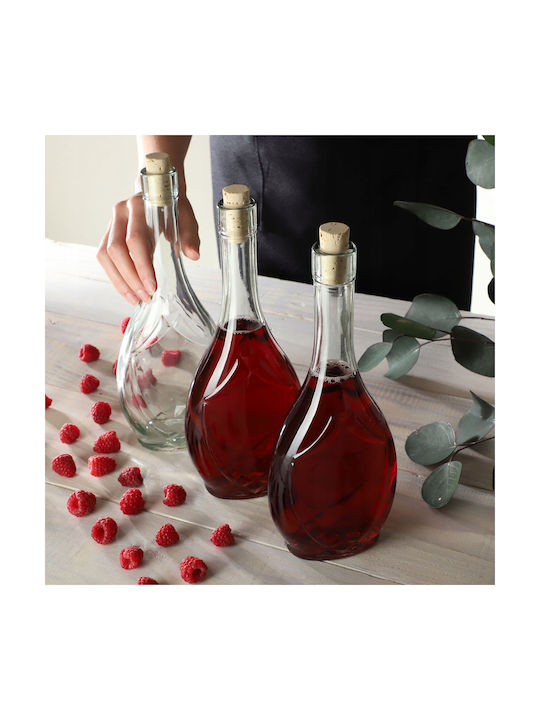 Kadax Set 2 Pieces General Use Glass Jars with Cork Transparent 500ml 2 Pieces