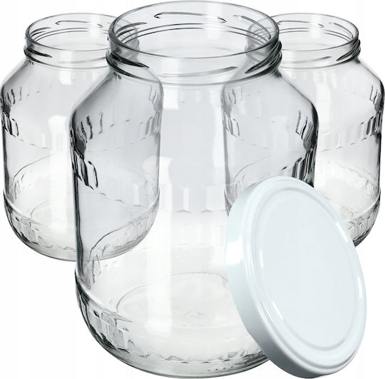 Kadax Set 8 Bucăți Vaze Utilizare Generală cu Capac Sticlă Transparentă 2500ml 8 Bucăți