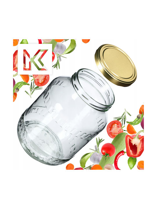 Kadax Set 8buc Borcane Uz General cu capac Sticlă Transparent 2500ml