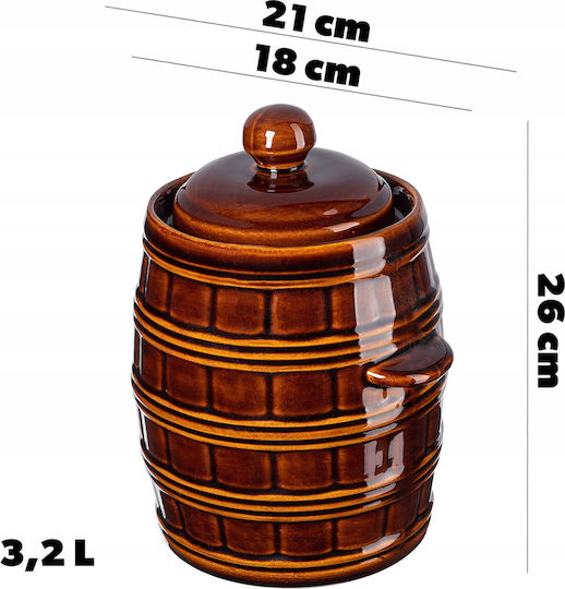 Kadax Vase Allgemeine Verwendung mit Deckel Keramik Braun 3200ml Kadax Vase Allgemeine Verwendung mit Deckel Keramik Braun 3200ml