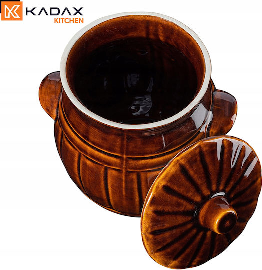 Kadax Kadax Lebensmittelgläser & Behälter Allgemeine Verwendung Keramik Braune Vasen mit Deckel 2700ml
