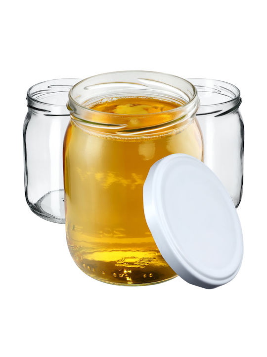 Kadax Set 8Stück Gläser Allgemeine Verwendung mit Deckel Glas Transparent 540ml