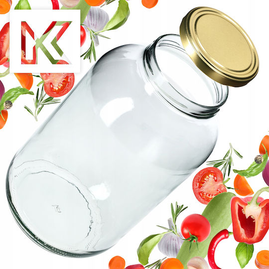 Kadax Vază Utilizare Generală Cu Capac Sticlă Transparentă 4000ml