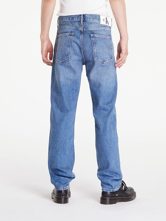 Calvin Klein Pantaloni de Bărbați din Jean în Linie Dreaptă Medium Denim