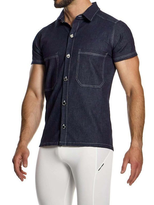 Short-sleeved Denim Shirt Blue