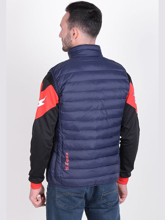 Zeus Smanicato Hercolano Men's Sleeveless Puffer Jacket Blu/rosso