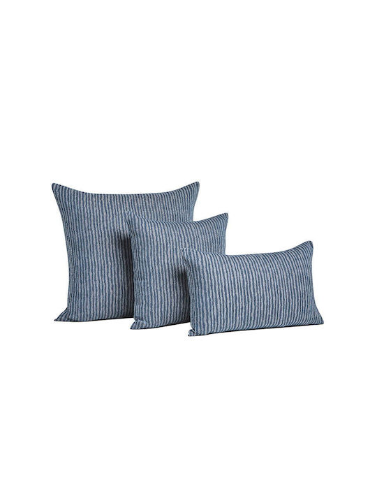Bed&Bath Διακοσμητική Μαξιλαροθήκη από 100% Βαμβάκι Μπλε 57x57εκ.