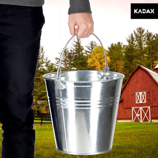 Kadax Κουβάς Πλαστικός Χωρητικότητας 10lt Ασημί