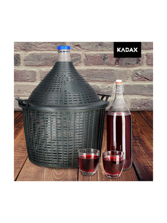 Kadax Μπουκάλι Νερού Γυάλινο με Φελλό Διάφανο 2000ml 3 Τεμάχια