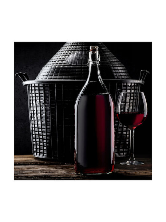 Kadax Μπουκάλι Νερού Γυάλινο με Φελλό Διάφανο 2000ml 3 Τεμάχια