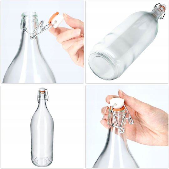 Kadax Μπουκάλι Νερού Γυάλινο με Φελλό Διάφανο 2000ml