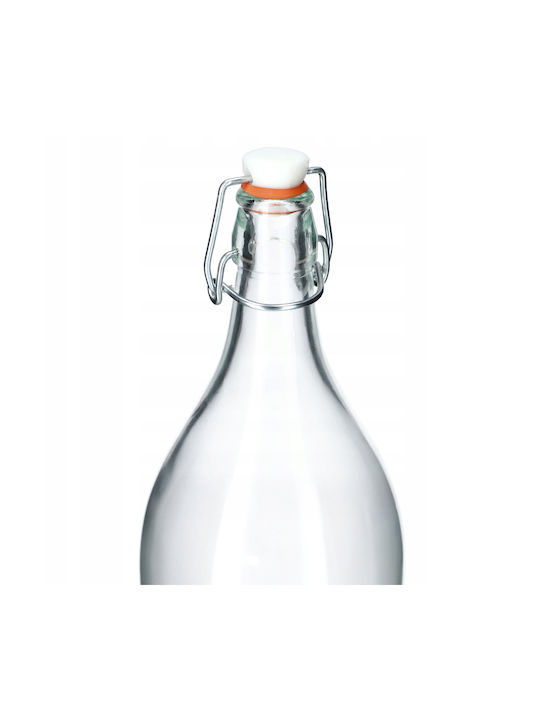 Kadax Μπουκάλι Νερού Γυάλινο με Φελλό Διάφανο 2000ml 3 Τεμάχια