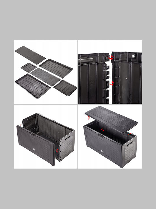 Kadax Cutie de depozitare pentru exterior Plastic 310lt Maro L119xW48xH60buc