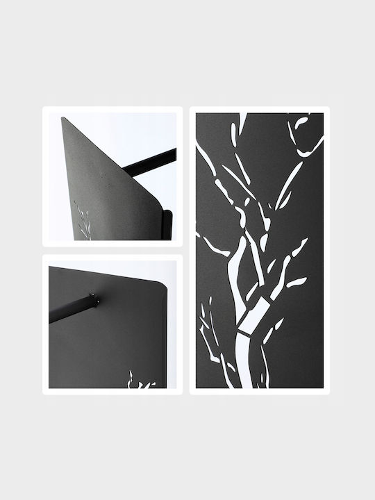Kadax Μεταλλικό Ράφι Αποθήκευσης Ξύλων 35x30x90cm Μαύρο