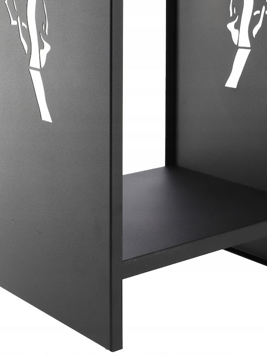 Kadax Μεταλλικό Ράφι Αποθήκευσης Ξύλων 35x30x90cm Μαύρο