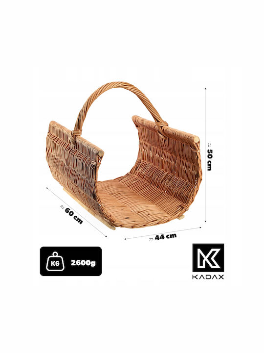 Kadax Μεταλλική Τσάντα Μεταφοράς Ξύλων 60x44x50cm Μπεζ
