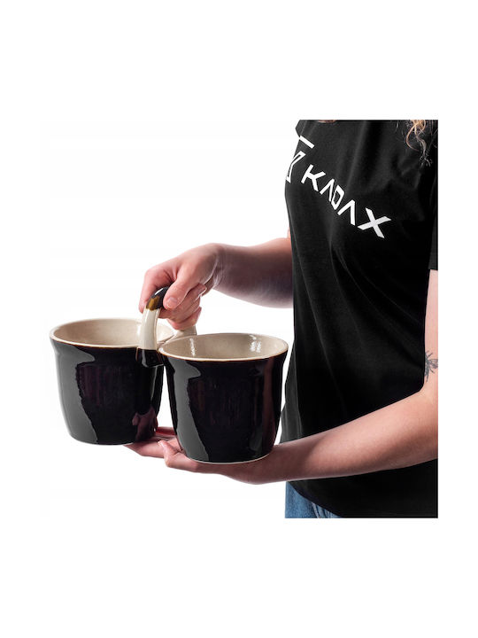 Kadax Servierschüssel Rund Keramik Braun