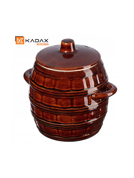 Kadax General Use Ceramic Vase with Lid Brown 8000ml 1 Pieces