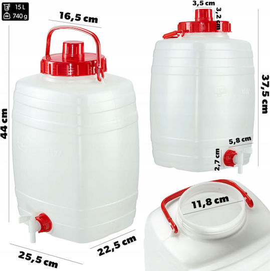Kadax Plastic Jerry Can with Tap 15lt 25709