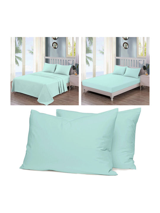 Casa Colori Sheet Sets Semi-Double with Elastic 120x200+30cm. Aqua 3pcs