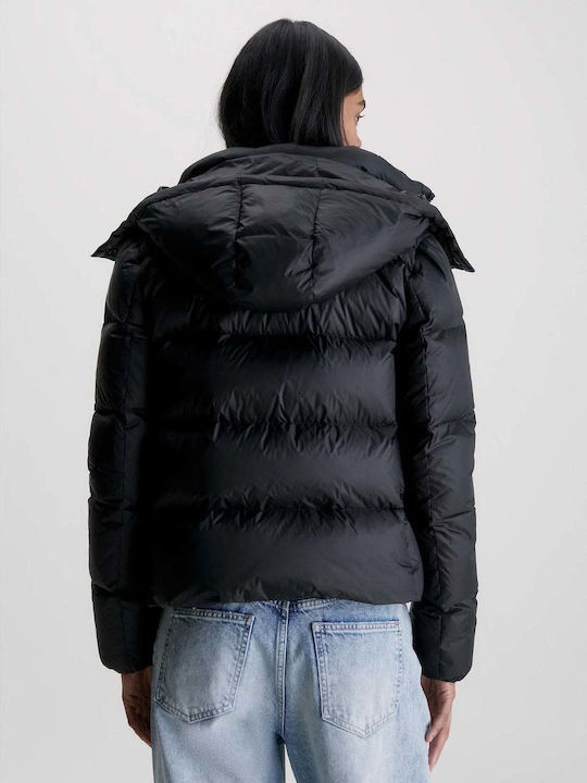 Calvin Klein Women's Short Puffer Jacket for Winter BLACK