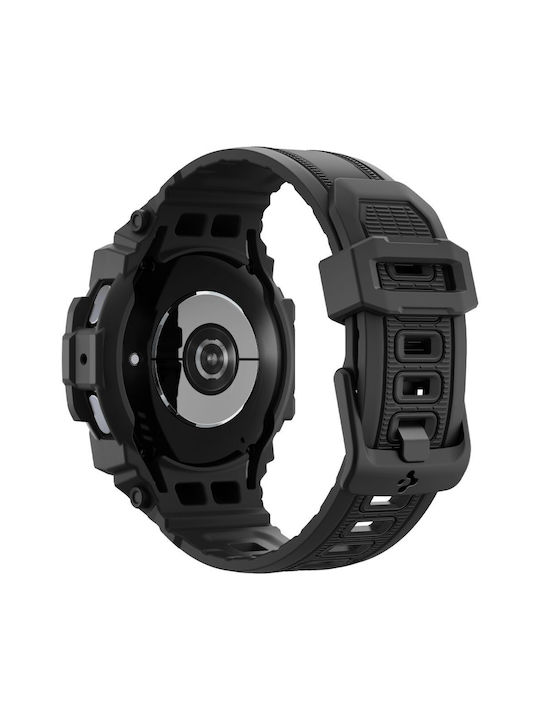 Spigen Rugged Armor Pro Silikonhülle in Schwarz Farbe für Samsung Galaxy Watch 7 (44 mm)