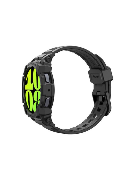 Spigen Rugged Armor Pro Θήκη Σιλικόνης σε Μαύρο χρώμα για Samsung Galaxy Watch 7 (40 mm)