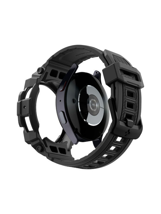 Spigen Rugged Armor Pro Silikonhülle in Schwarz Farbe für Samsung Galaxy Watch 7 (44 mm)