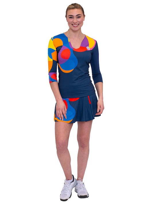 Bidi Badu Twiggy Printed Wavy Women's Tennis Skort Dark Blue Mixed