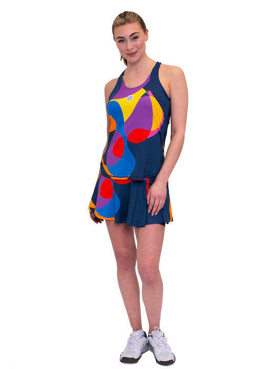 Дамска тенис пола Bidi Badu Twiggy Printed Wavy тъмносиня смесена