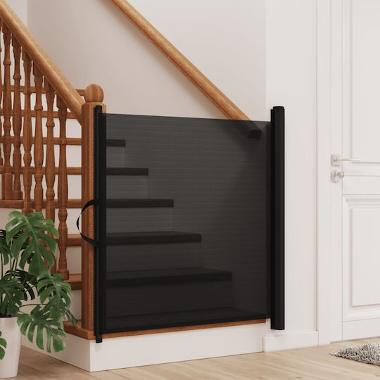 vidaXL Υφασμάτινο Διαχωριστικό Σκύλου 125x102.5εκ. Μαύρο