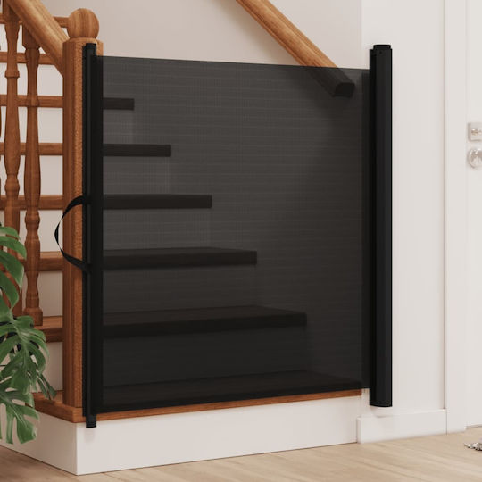 vidaXL Υφασμάτινο Διαχωριστικό Σκύλου 125x102.5εκ. Μαύρο