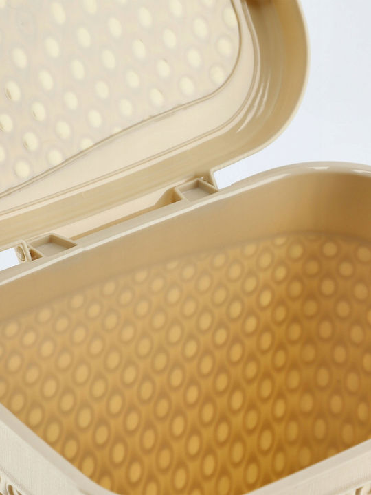 Kadax Wäschekorb Kunststoff 6lt mit Deckel Beige
