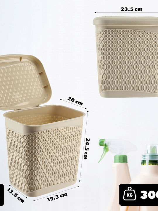 Kadax Wäschekorb Kunststoff 6lt mit Deckel Beige