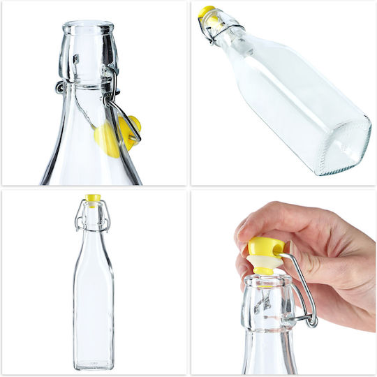 Kadax Flasche Wasser Glas mit Clip Transparent 500ml 3 Stück