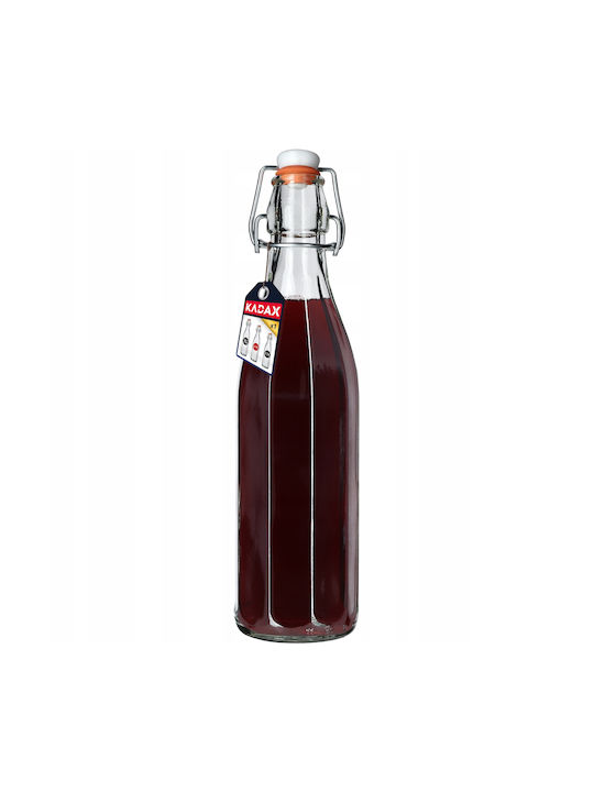 Kadax Flasche Wasser Glas mit Clip Transparent 750ml
