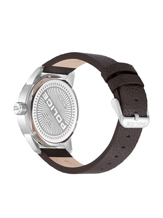 Police Watch Battery with Leather Strap