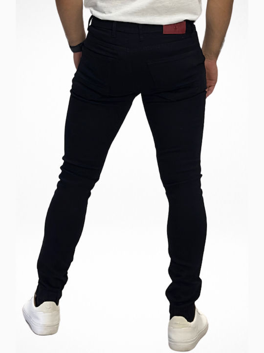 Men's Elastic Jeans Pants with Regular Straight Fit Black