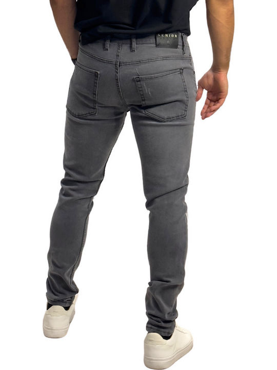Men's Elastic Jeans Pants with Regular Straight Fit Gray Light Blue 30 1 10 519 3000