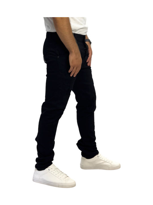 Men's Elastic Jeans Pants with Regular Straight Fit Black