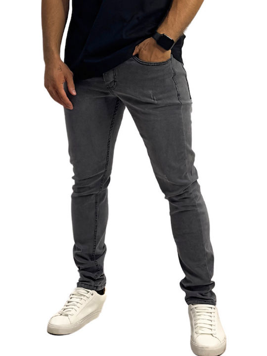 Men's Elastic Jeans Pants with Regular Straight Fit Gray Light Blue 30 1 10 519 3000