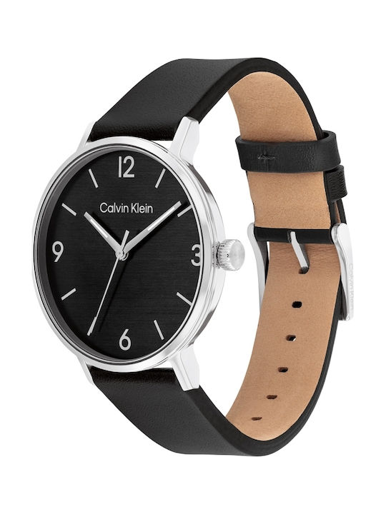 Calvin Klein Modern Ανδρικό Ρολόι 42mm Μπαταρίας με Μαύρο Δερμάτινο Λουράκι