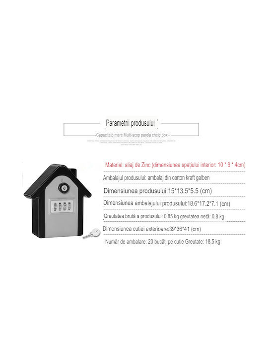 Astro Suport de chei cu combinație cu încuietoare 15x13.5x5.5cm