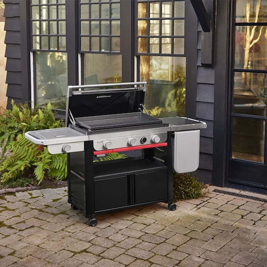 Weber Slate GPSB Premium Griddle Grătar pe gaz cu 3 buc 10.6kW și Arzător Lateral