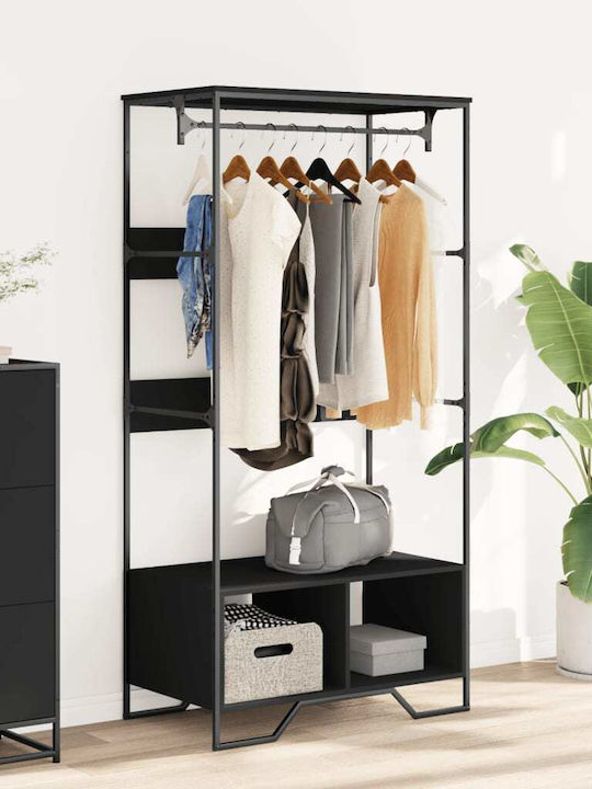 vidaXL Floor Garment Rack made of Wood Black 90x50x180cm